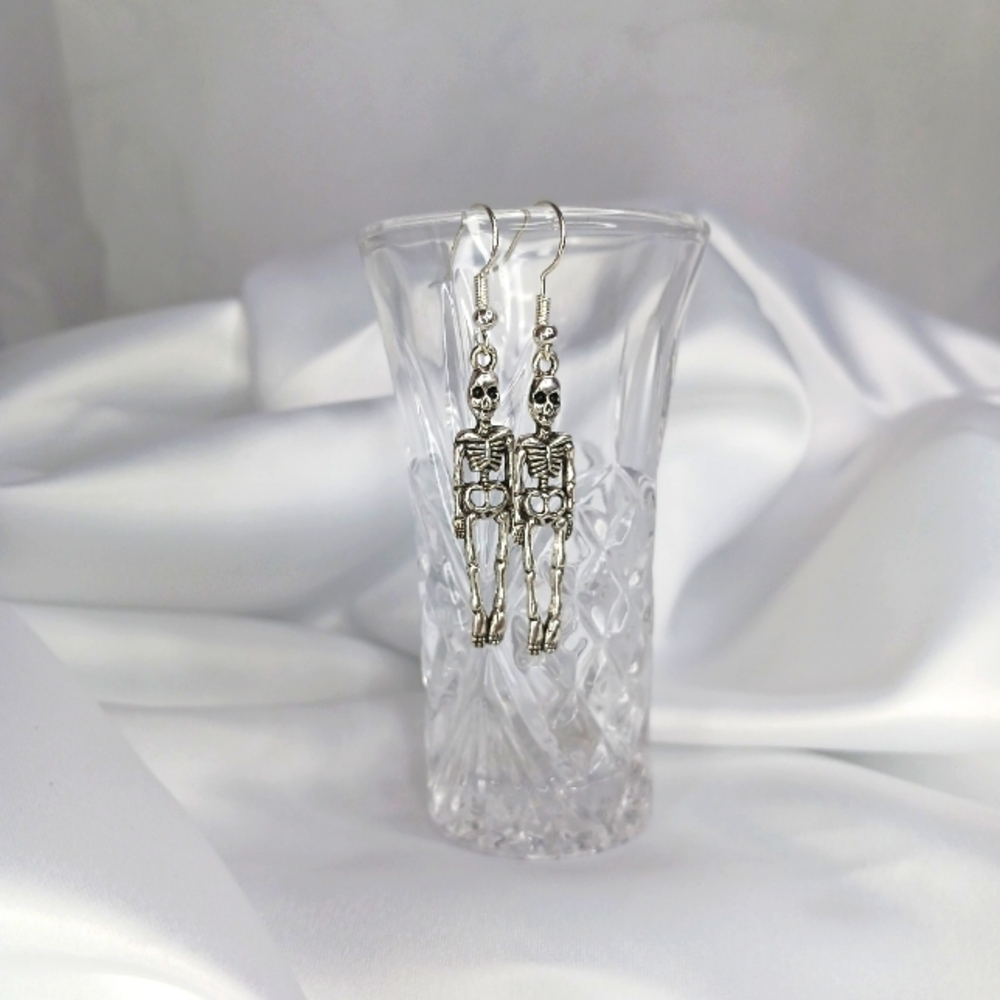 Silver Skeleton Earrings.